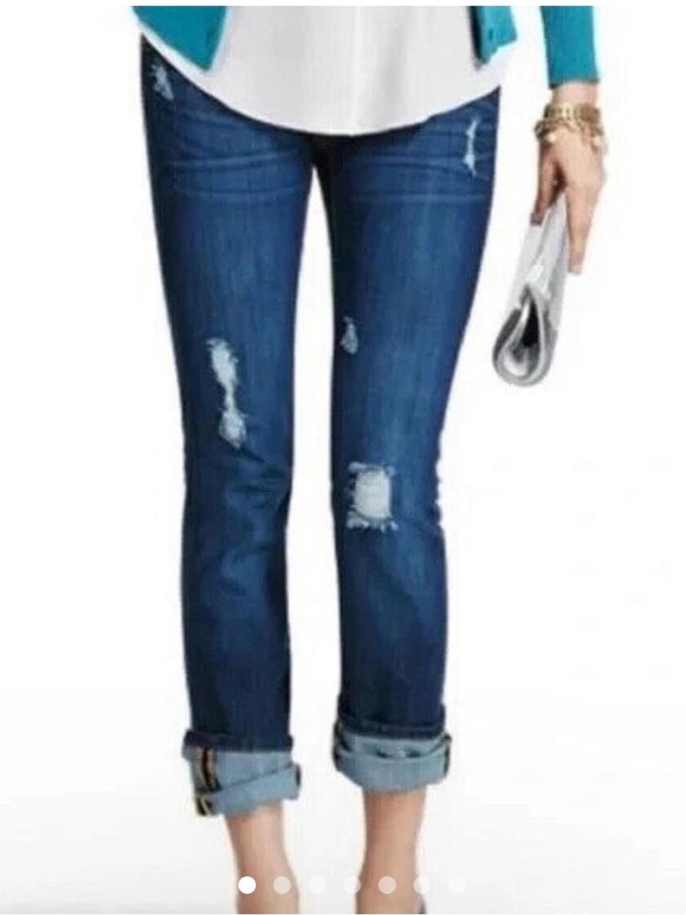 CAbi Women's size 6 Distressed slim Boyfriend Jeans